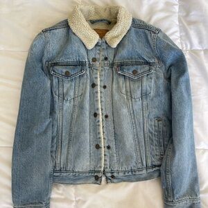 Levi's Blue Denim Sherpa Jacket